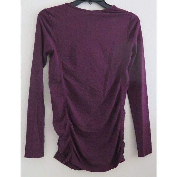 Fabletics Women's Sz XS (2-4) Purple Seamless Ruched Kathie Long Sleeve Top $50 - Picture 2 of 5